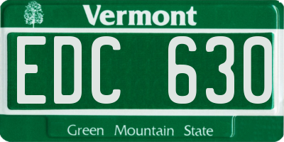 VT license plate EDC630