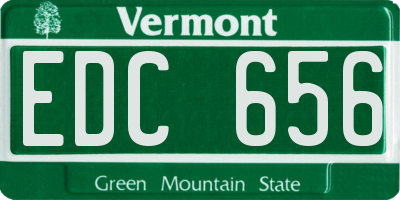 VT license plate EDC656