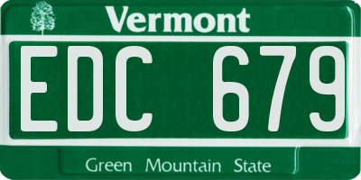 VT license plate EDC679