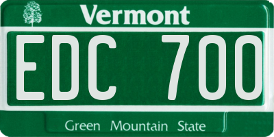 VT license plate EDC700