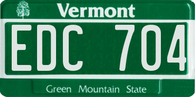 VT license plate EDC704