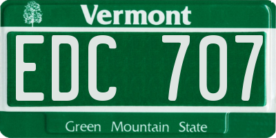 VT license plate EDC707