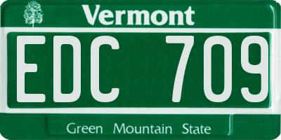 VT license plate EDC709