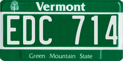 VT license plate EDC714