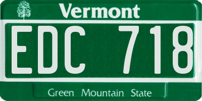 VT license plate EDC718