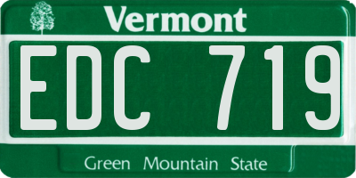 VT license plate EDC719