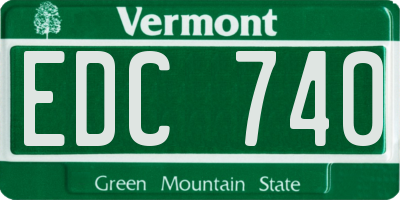 VT license plate EDC740