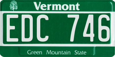 VT license plate EDC746