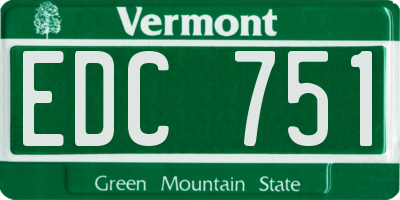 VT license plate EDC751