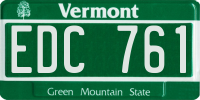 VT license plate EDC761