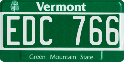 VT license plate EDC766