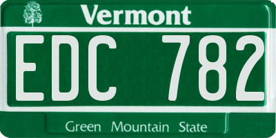 VT license plate EDC782
