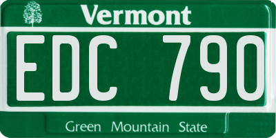 VT license plate EDC790