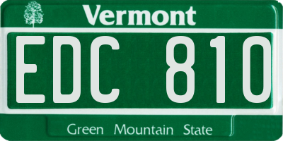 VT license plate EDC810