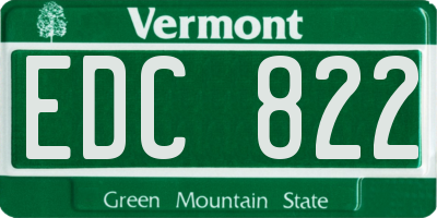 VT license plate EDC822