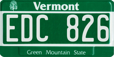 VT license plate EDC826
