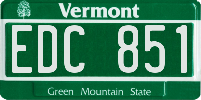 VT license plate EDC851