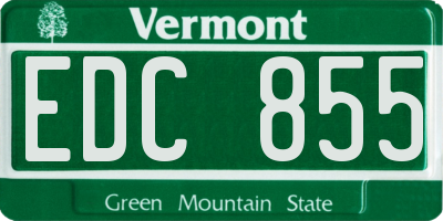 VT license plate EDC855