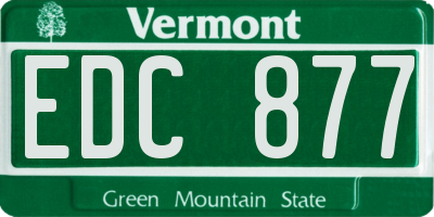 VT license plate EDC877