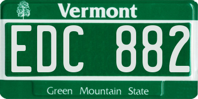 VT license plate EDC882