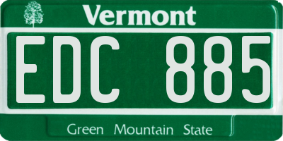 VT license plate EDC885