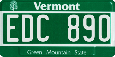 VT license plate EDC890