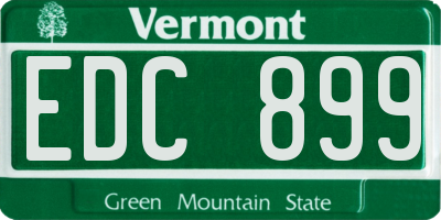VT license plate EDC899