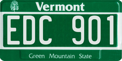 VT license plate EDC901