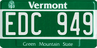 VT license plate EDC949