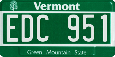 VT license plate EDC951