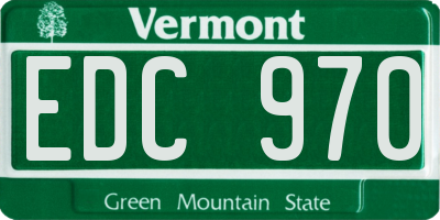 VT license plate EDC970
