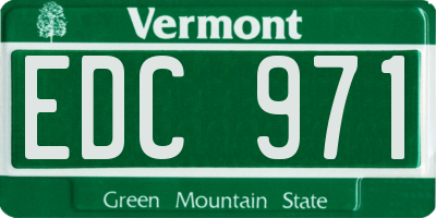 VT license plate EDC971