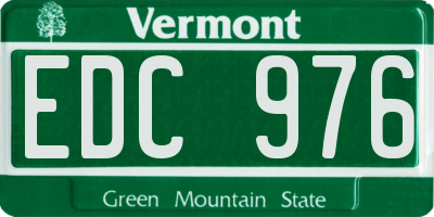 VT license plate EDC976