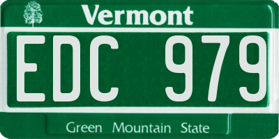 VT license plate EDC979