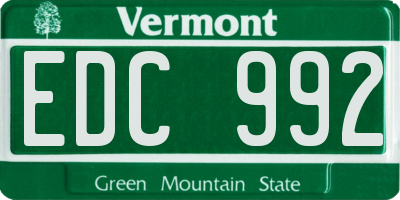 VT license plate EDC992