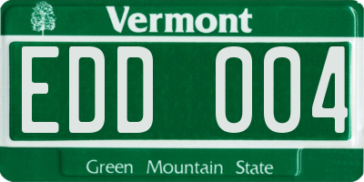 VT license plate EDD004