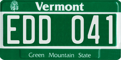 VT license plate EDD041