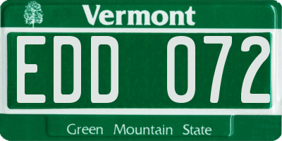VT license plate EDD072