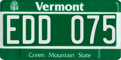 VT license plate EDD075