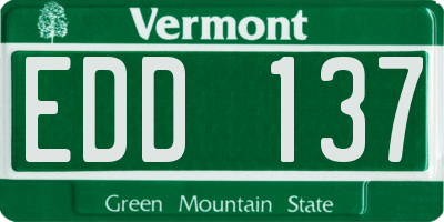 VT license plate EDD137