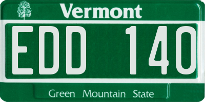 VT license plate EDD140
