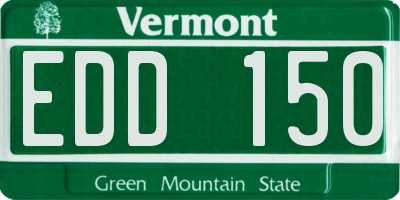 VT license plate EDD150