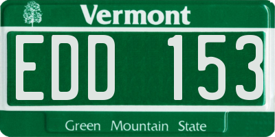 VT license plate EDD153