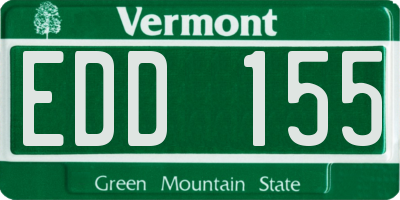VT license plate EDD155