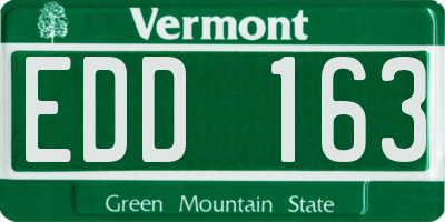 VT license plate EDD163