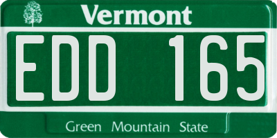 VT license plate EDD165