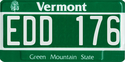 VT license plate EDD176