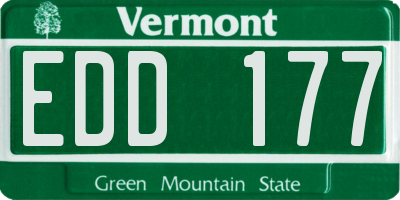 VT license plate EDD177