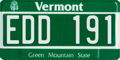 VT license plate EDD191