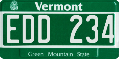VT license plate EDD234